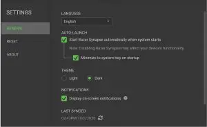 FIG 18 SETTINGS WINDOW