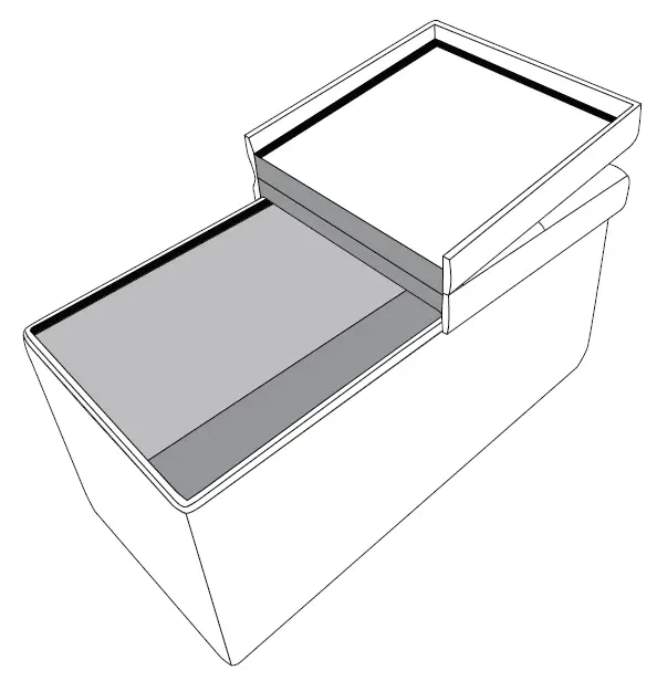 MELLOW HD-OT-30F-BE 30-Inch Royal Smart Lift Top Button Tufted Fabric Collapsible Storage Ottoman 5