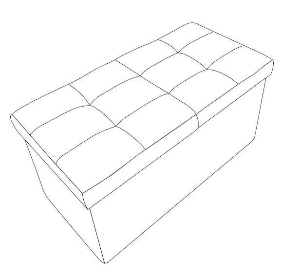 MELLOW HD-OT-30F-BE 30-Inch Royal Smart Lift Top Button Tufted Fabric Collapsible Storage Ottoman