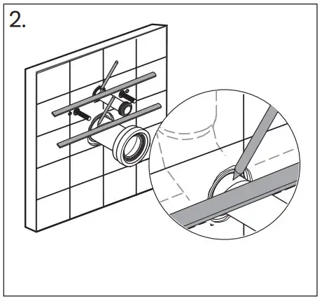 SwissMadison Wall-Hung Carrier System -· With a ruler,