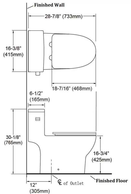innoci 81171 High Efficiency Single Flush Elongated Toilet - fig 1
