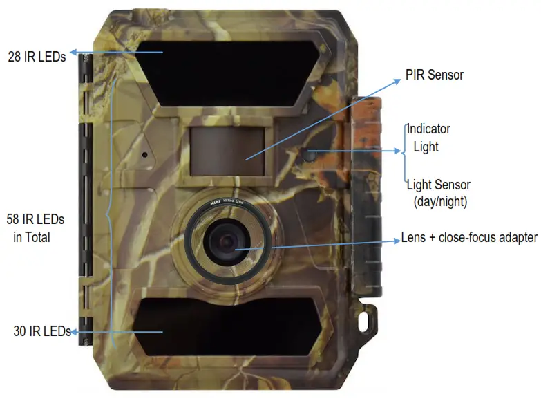 WILDLIFE ACOUSTICS Wilsus Juxta Trail Camera with Close Focus Lenses - Details of Camera