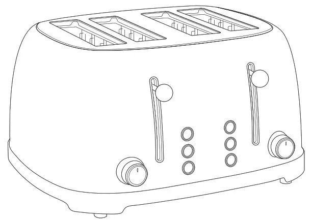 KitchenBrothers KB726 Broodrooster Toaster Grille-Pain -