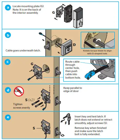 Kwikset Kevo Smart Locks - Install the exterior assembly C