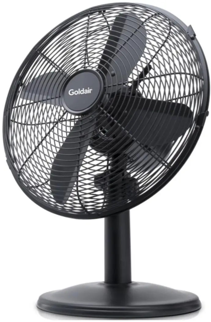 Goldair GCDF190 30cm Matte Black Desk Fan