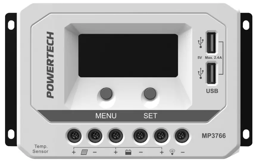 POWERTECH MP3766 PWM Solar Charge Controller with LCD Display