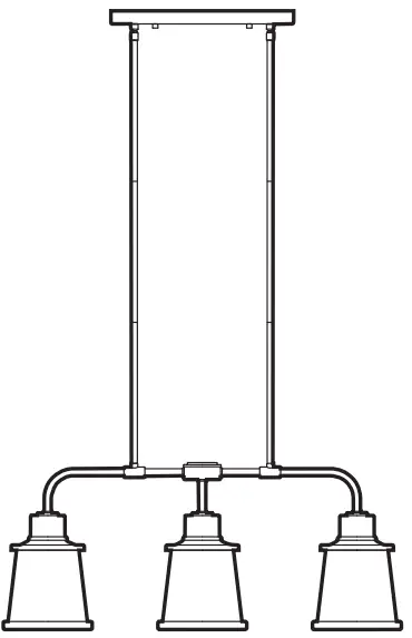 HAMPTON BAY 65133 Rigby 3 Light Matte Black Linear Dining Room Chandelier -