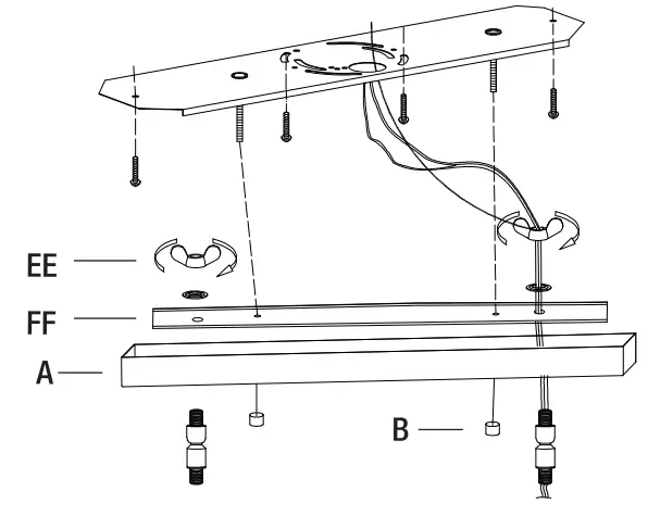 HAMPTON BAY 65133 Rigby 3 Light Matte Black Linear Dining Room Chandelier - 4
