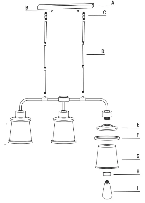 HAMPTON BAY 65133 Rigby 3 Light Matte Black Linear Dining Room Chandelier - instllation