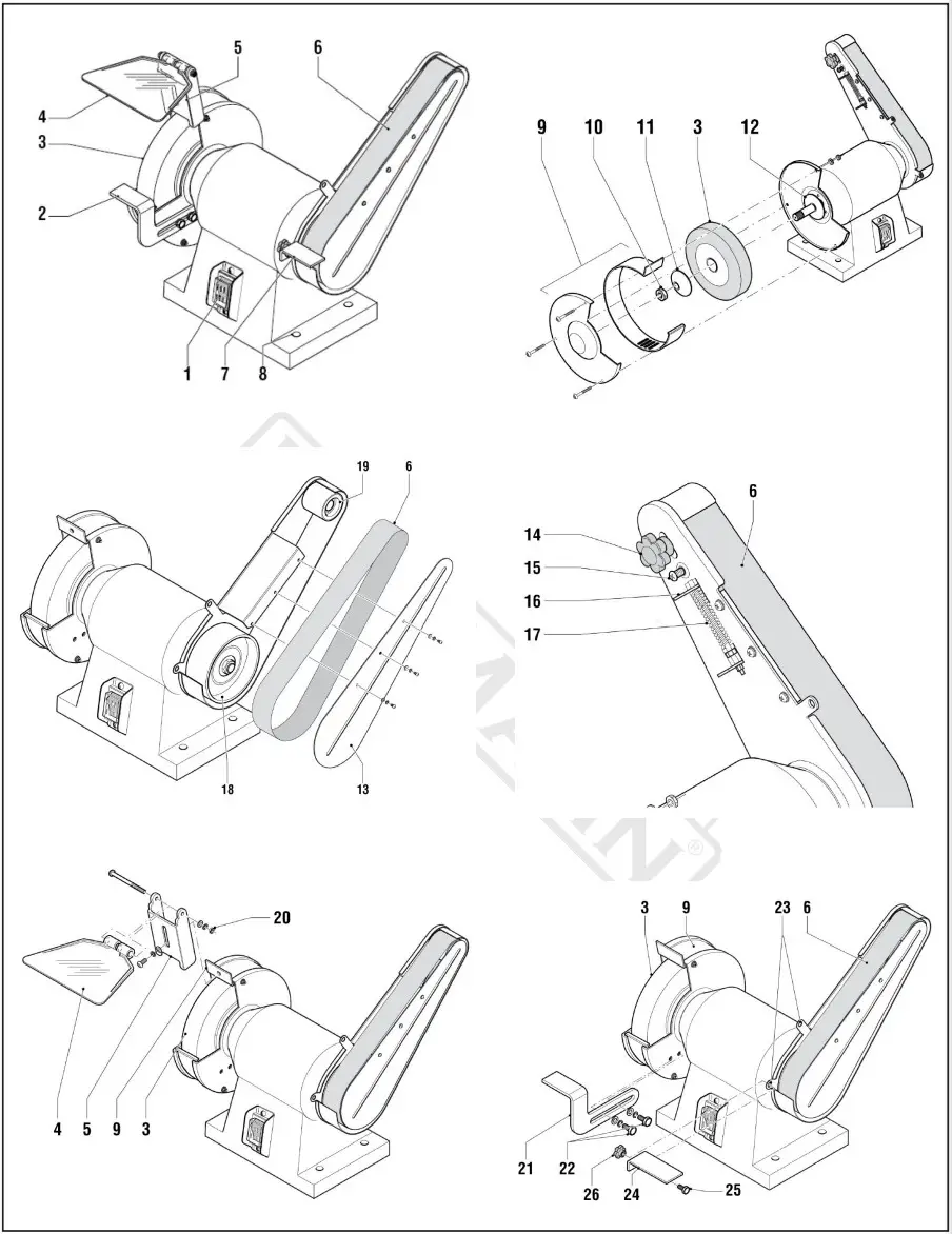 BORMANN BDT1530 Bench Grinder and Sander - FIG 1