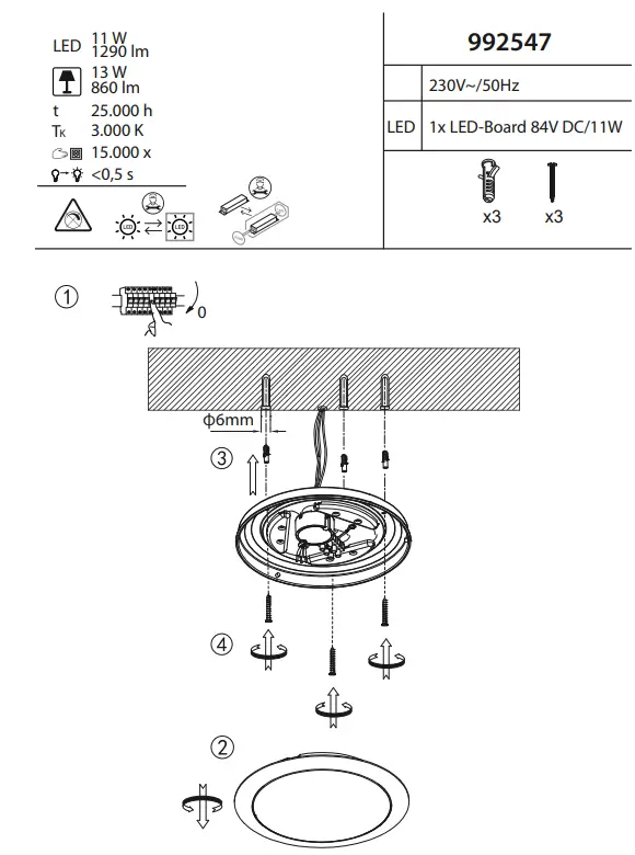 Leuchten Direkt 14200-21 LED Ceiling Light - Fig 1