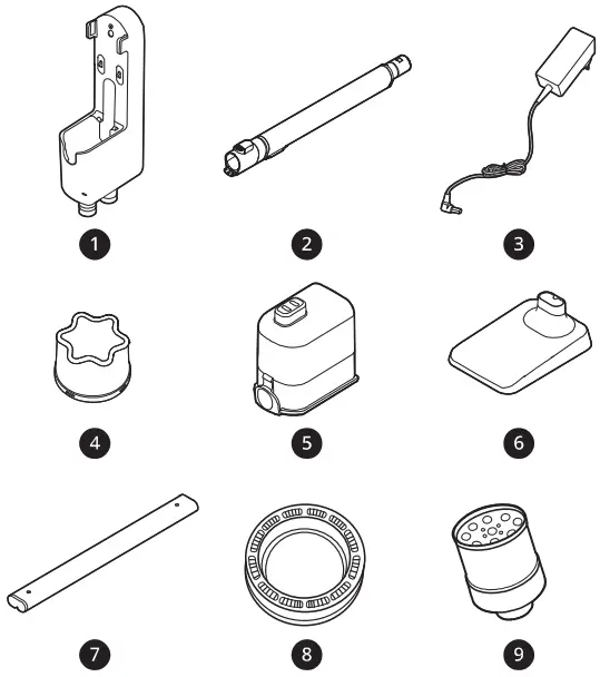 LG A913BM CordZero A9 Cordless Stick Vacuum Cleaner - Accessories