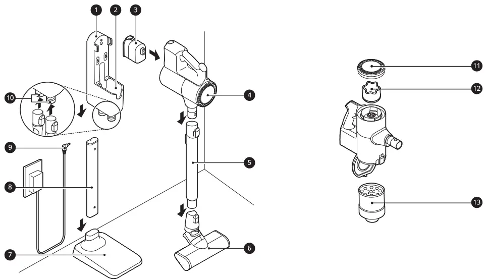 LG A913BM CordZero A9 Cordless Stick Vacuum Cleaner - Front View