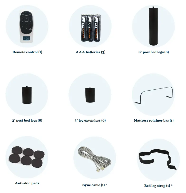 rize Clarity II Adjustable Bed Parts list