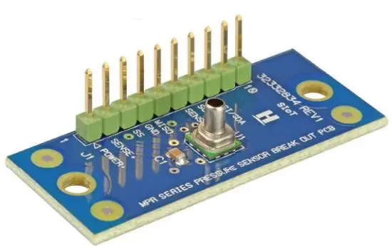Honeywell MicroPressure Board Mount Pressure Sensors User Guide - MPR Series Sensor Mounted on a Breakout Board