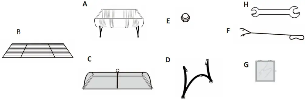 DEKO LIVING COB10502 35 Inch Barrel Wood Burner Firepit - Parts List