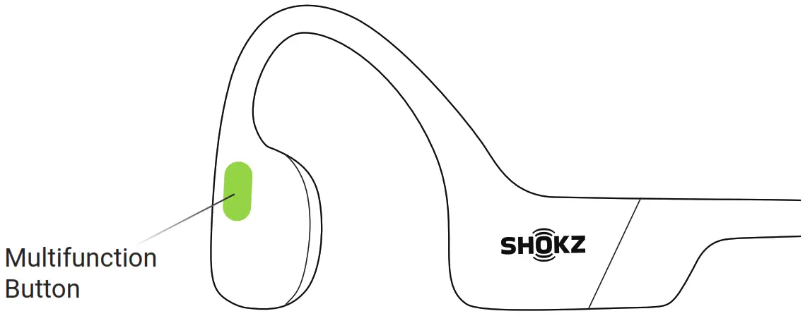 SHOKZ OPENRUN S803 OpenRun Bone Conduction Open Ear Headphones - Multifunction Button