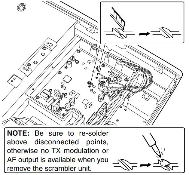 ICOM IC-FR3100 VHF Radio Repeater Instruction Manual - Cut the pattern on the PCB
