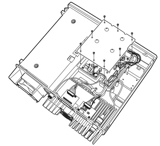 ICOM IC-FR3100 VHF Radio Repeater Instruction Manual - Remove 8 screws from the LOGIC