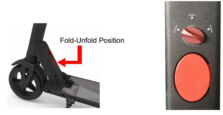 denver SEL-65230 Electric Scooter Instruction Manual - Dual action safety knob