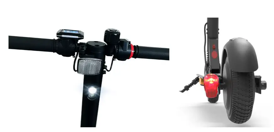 denver SEL-65230 Electric Scooter Instruction Manual - Front and back LED lamps