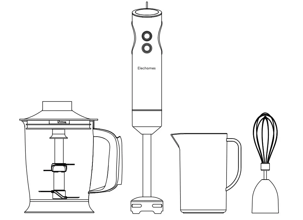 Elechomes HB102 4-In-1 Multi Use Hand Blender