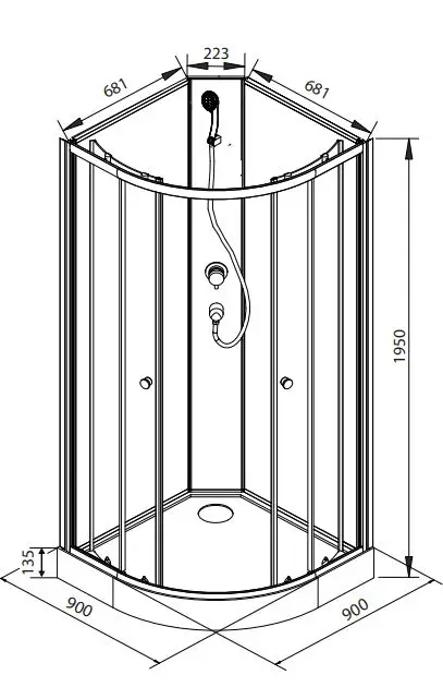 BATH DELUXE ATLANTA 90x90x195cm Installation Guide - ATLANTA