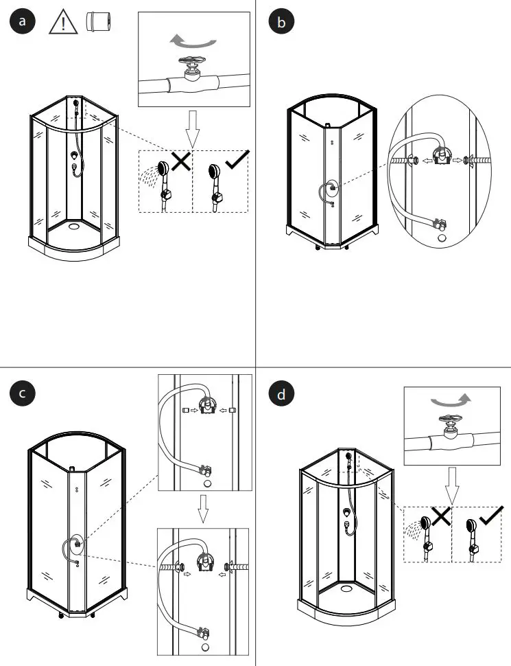 BATH DELUXE ATLANTA 90x90x195cm Installation Guide - How to use