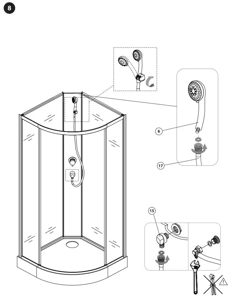 BATH DELUXE ATLANTA 90x90x195cm Installation Guide - How to use