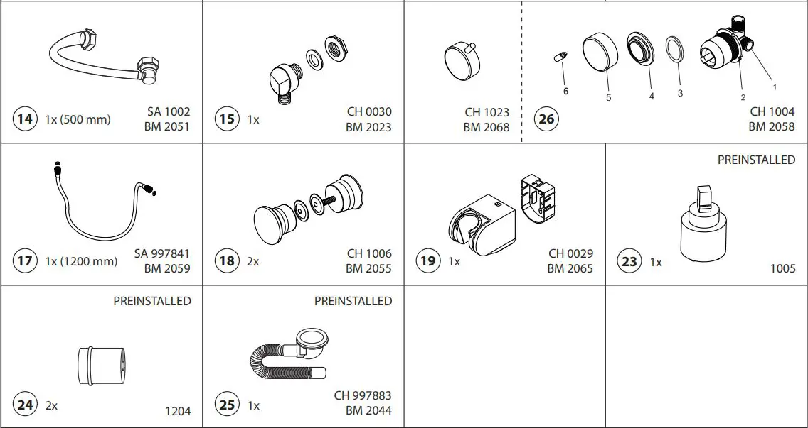BATH DELUXE ATLANTA 90x90x195cm Installation Guide - Spare parts