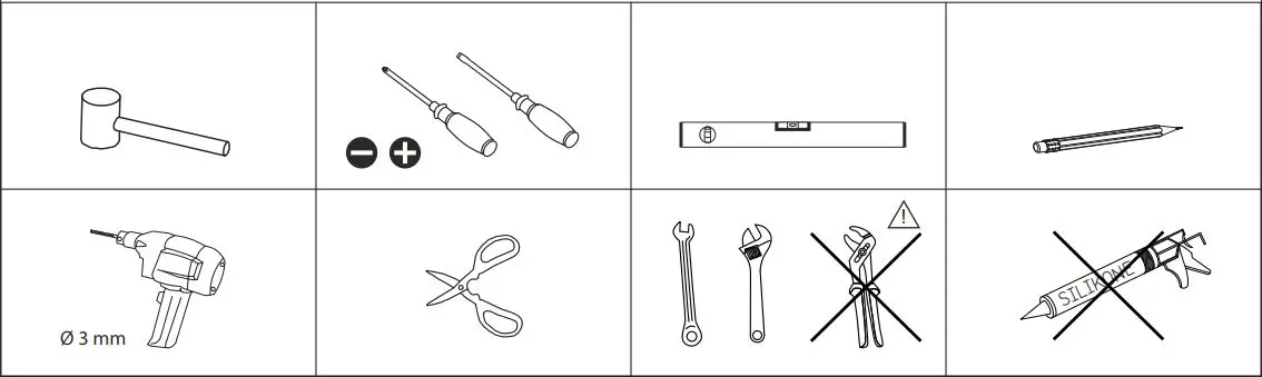 BATH DELUXE ATLANTA 90x90x195cm Installation Guide - Tools
