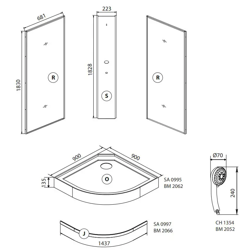 BATH DELUXE ATLANTA 90x90x195cm Installation Guide - Tools