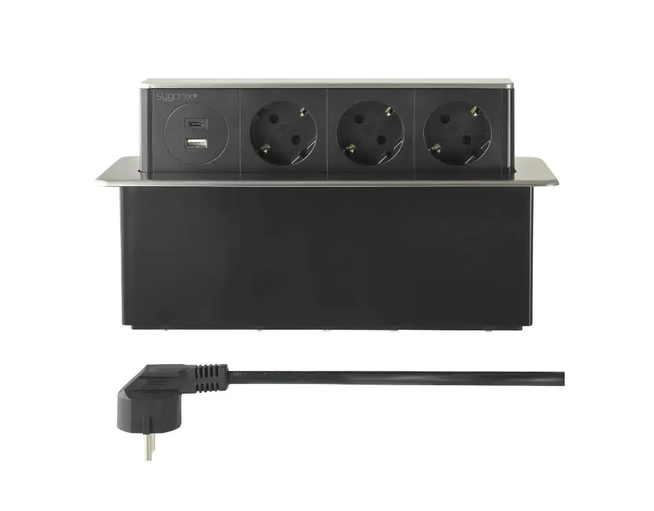 Sygonix 2390079 Socket Outlet Built-in Power Strip Stainless Steel, User Manual