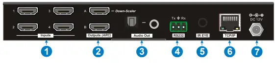 VIVOLINK VLHDMIMAT4X2RS 4x2 HDMI 2.0 Presentation Switcher with Matrix Outputs - 2