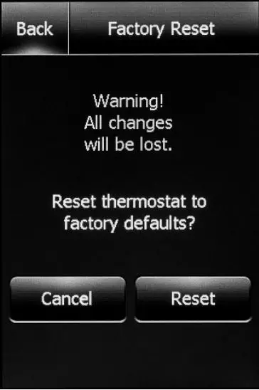 nevent NUHEAT Signature Thermostat User Manual - FACTORY RESET