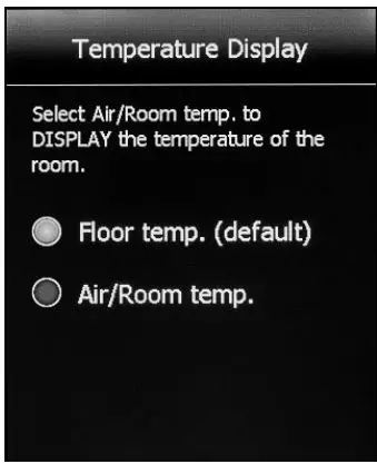 nevent NUHEAT Signature Thermostat User Manual - TEMPERATURE DISPLAY