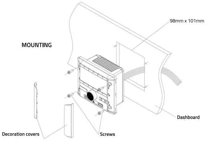 DS18 RVR1 2-Zone Wall Mount Stereo Receiver - parts 1