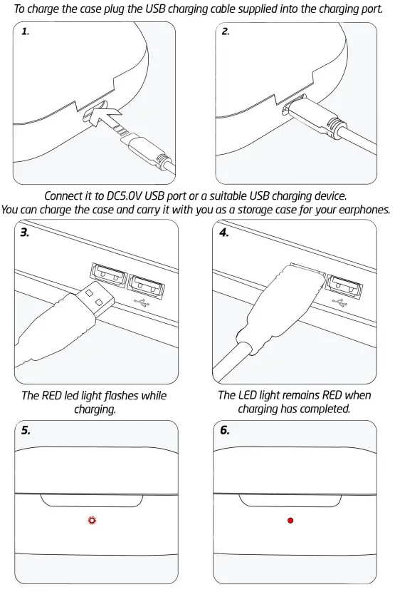 groov-e GV-TW05 VibeBuds - CHARGING THE CASE