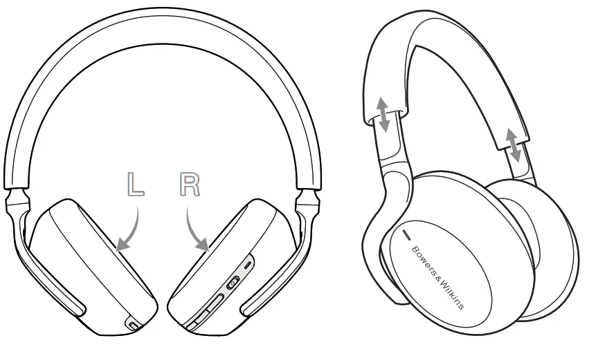 Bowers Wilkins FP41297 PX7 Wireless Over Ear Noise Cancelling Headphone - Wearing your headphones 1