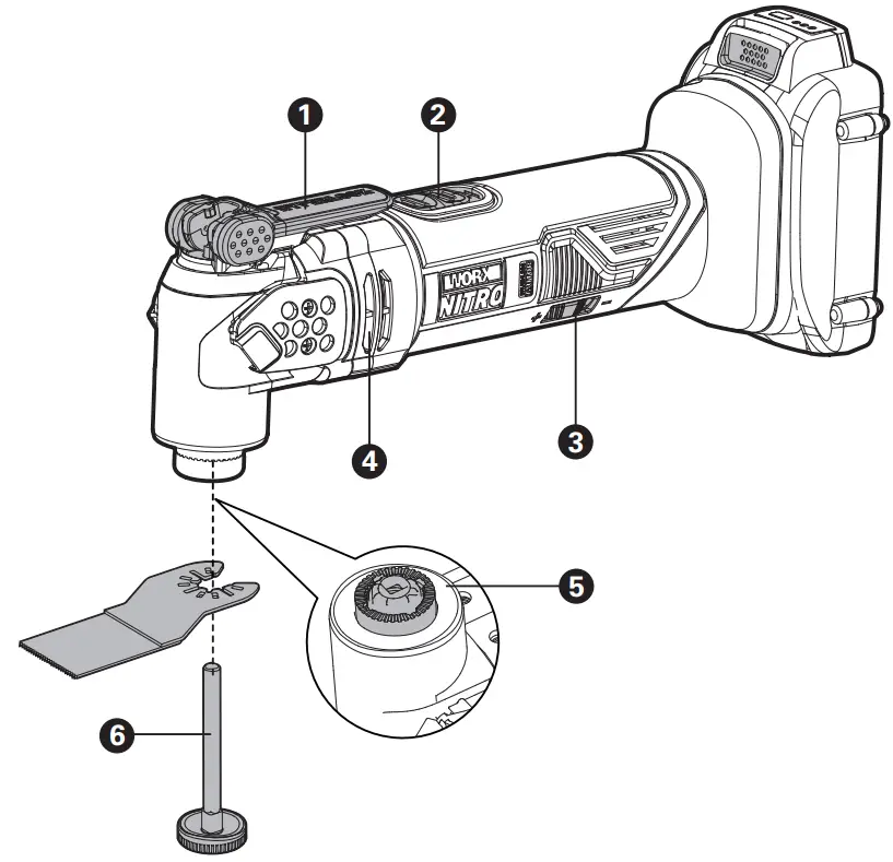 WORX WX697L 20V Cordless Brushless Oscillating Tool - WX697L-