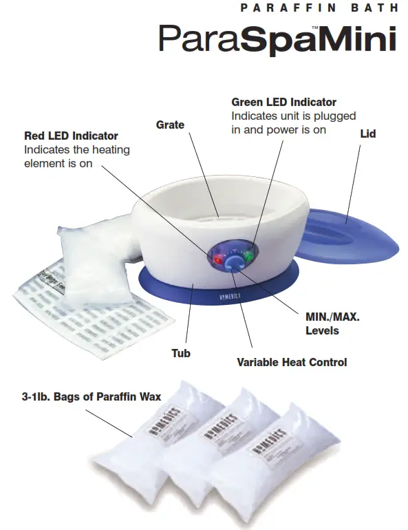Paraffin Bath Para Spa Mini - Green LED Indicator