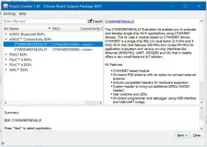 infineon CYW943907AEVAL1F Airoc CYW43907 System-On-Chip Evaluation - ModusToolbox™ software