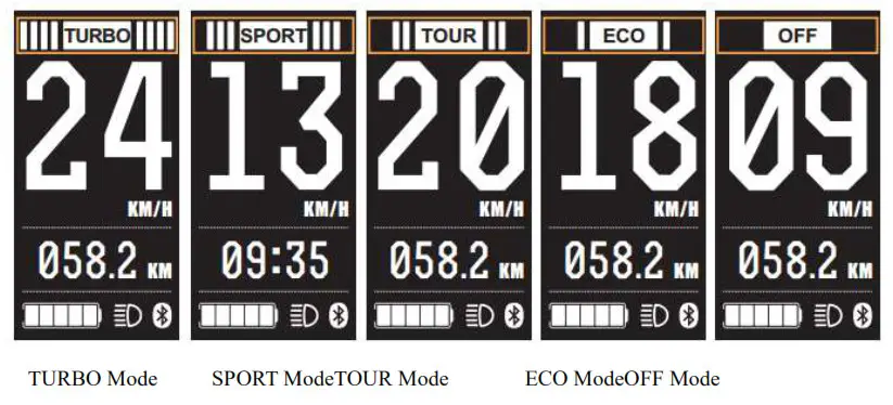 Ride1UP Intelligent OLED Display SW102- Assist mode select