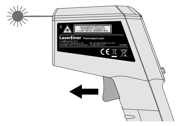Laserliner ThermoSpot Laser - Release the button as soon as the target laser pinpoints