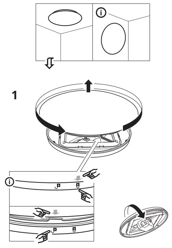 IKEA 004.979.72 BARLAST LED Ceiling Wall Lamp Instruction Manual - Installation 1