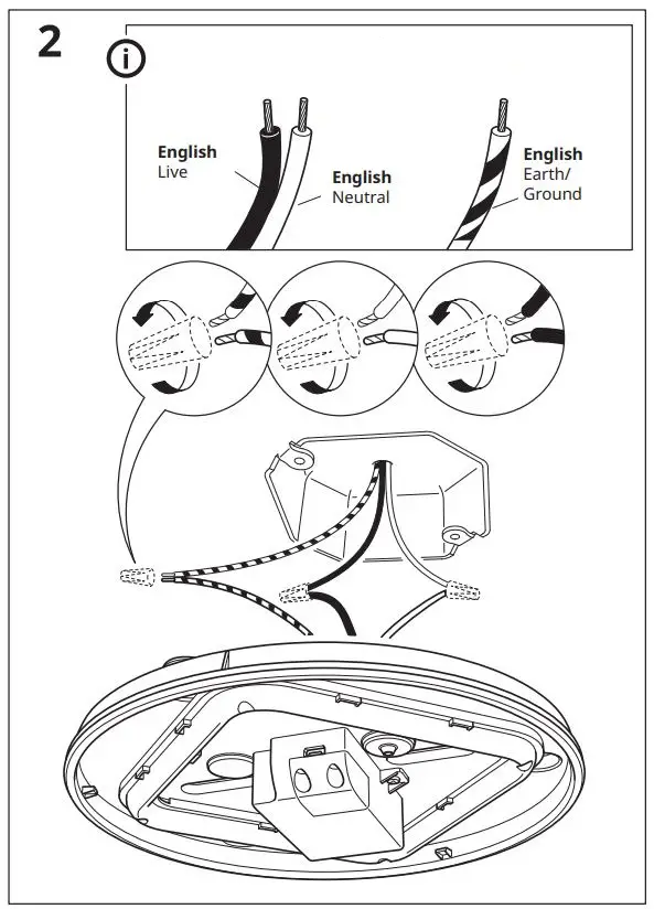 IKEA 004.979.72 BARLAST LED Ceiling Wall Lamp Instruction Manual - Installation 2