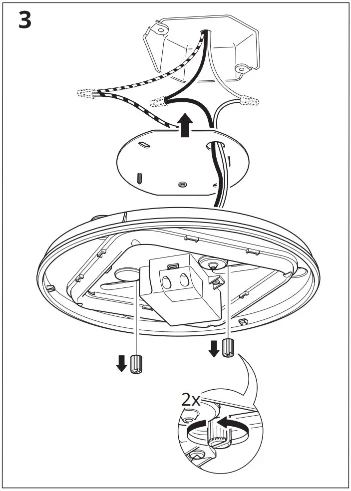 IKEA 004.979.72 BARLAST LED Ceiling Wall Lamp Instruction Manual - Installation 3