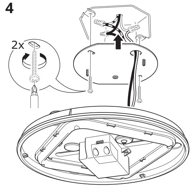 IKEA 004.979.72 BARLAST LED Ceiling Wall Lamp Instruction Manual - Installation 4