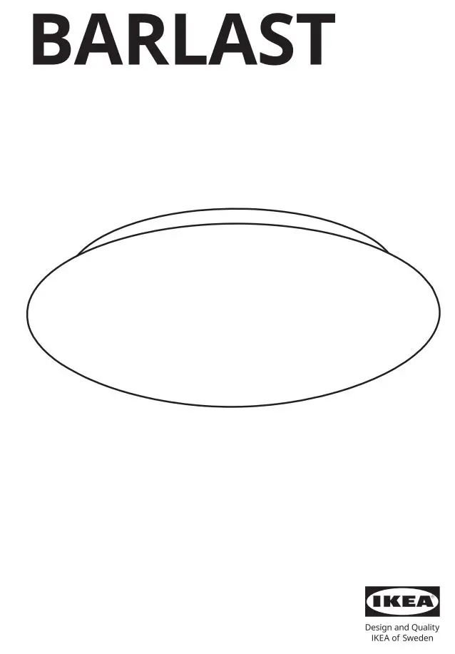 IKEA 004.979.72 BARLAST LED Ceiling Wall Lamp Instruction Manual