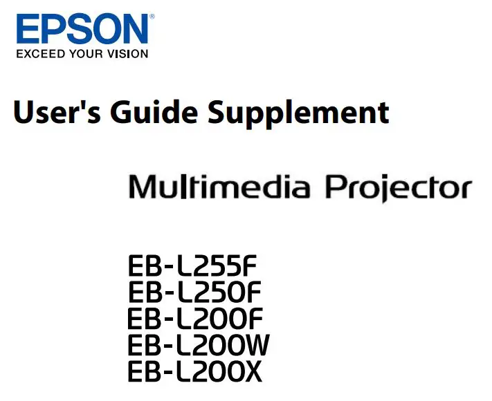 EPSON EB-L255F Power Lite Projector User Guide
